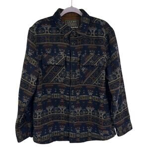 JACHS New York Aztec Southwestern Button-Up Shirt Jacket Men’s Large Wool Blend